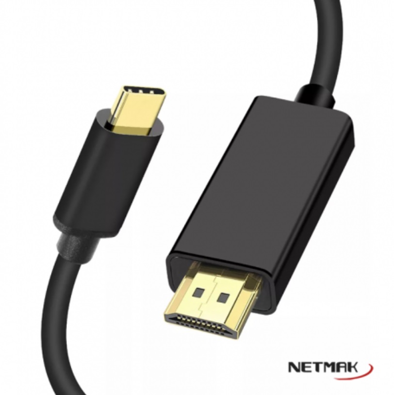 CABLE TIPO C A HDMI 1.80 MTS NM-TCH2 4K ULTRA HD NETMAK - CABLE07614