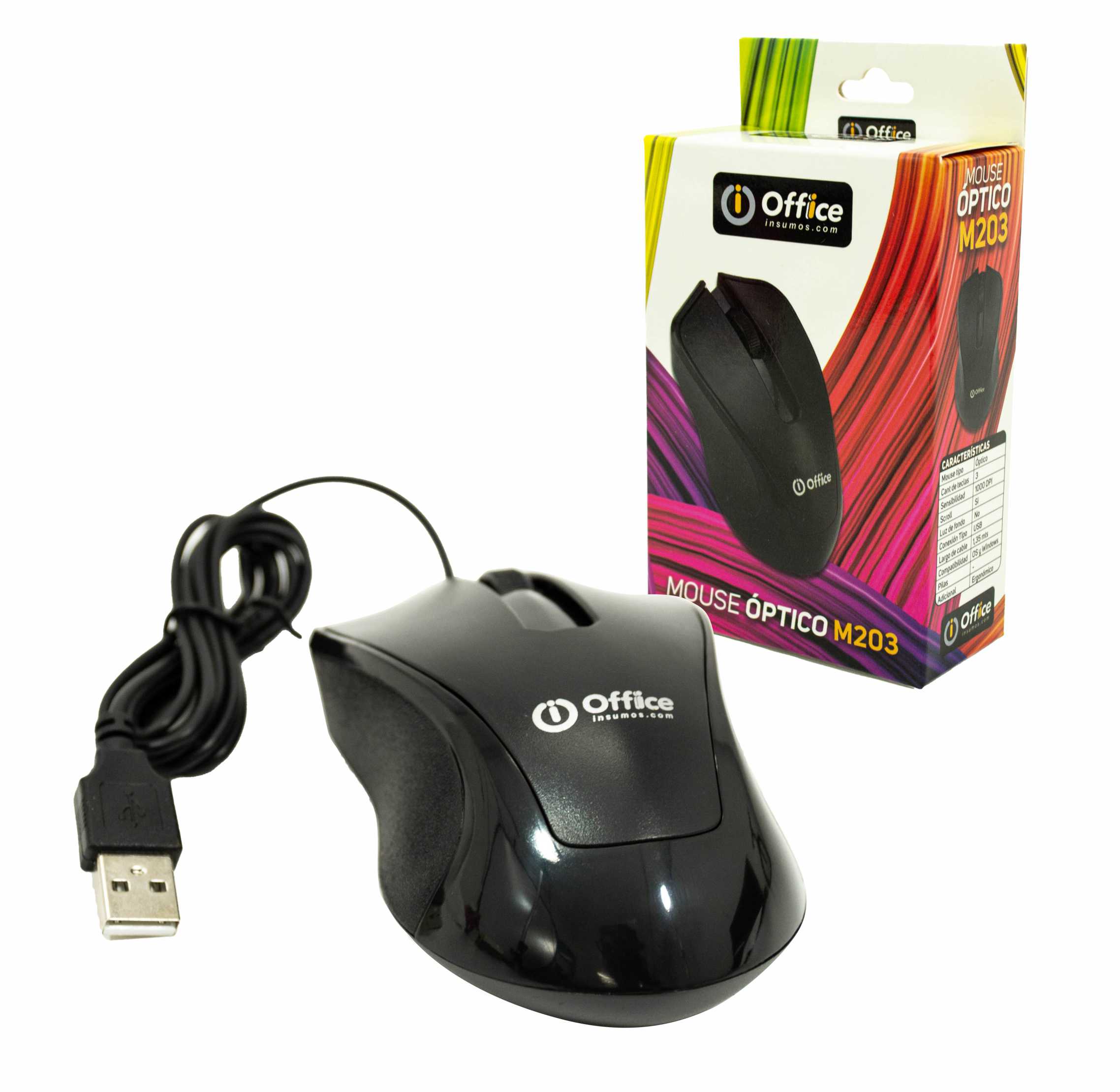 MOUSE USB OFF-M203 OFFICE - MOUSE08678