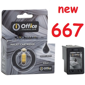 CART ALTER HP #667XL NEGRO 18ML OFF-CAR031 OFFICE 3YM79AL CHIP NUEVO 20241101 18ML OFF-CAR031 OFFICE - PARA IMPRESORA HP 1275 2374 2375 2376 2775 2778 TWN - 667B-A