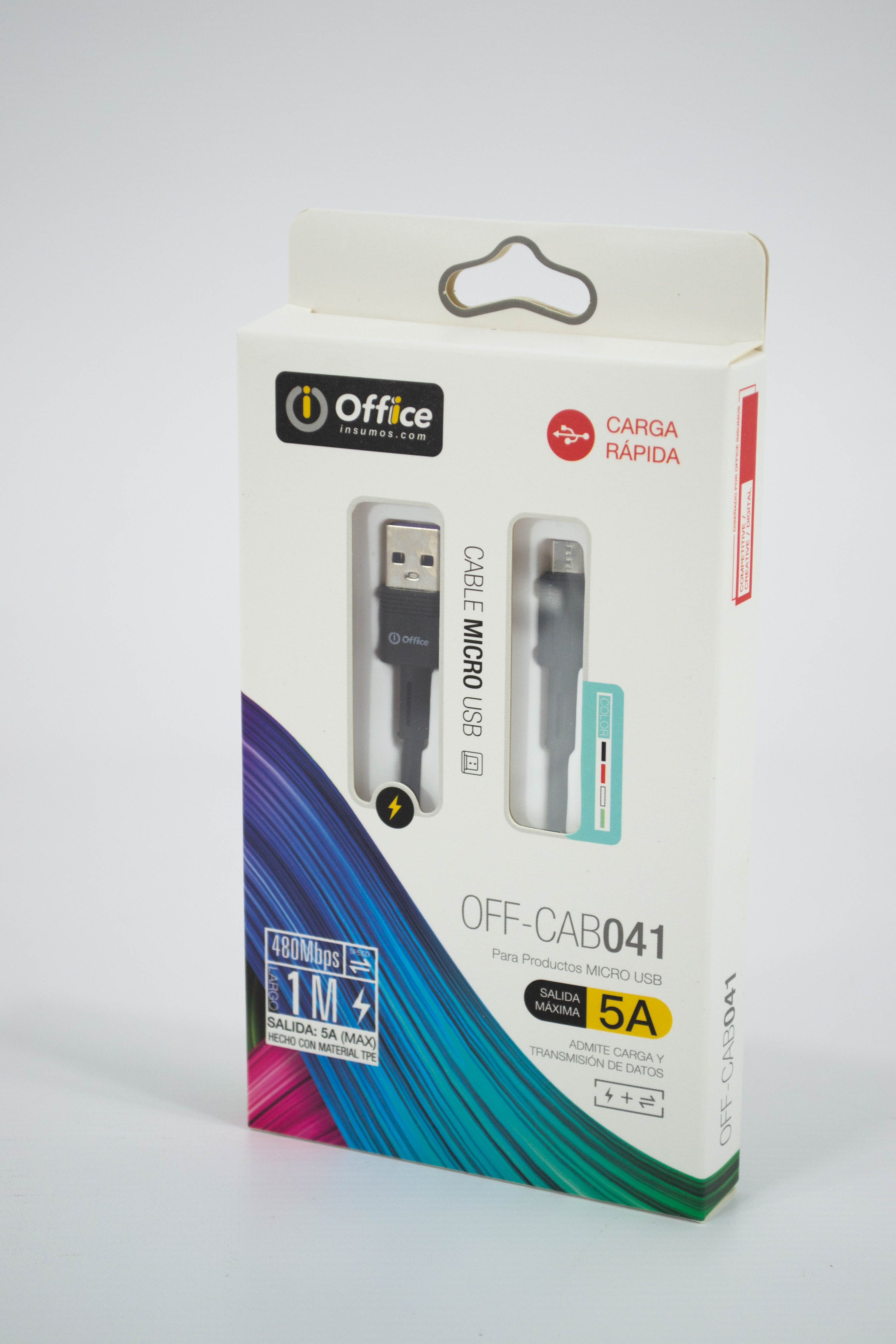CABLE USB 2.0 A MICRO USB 1.00 MTS OFF-CAB041 5.0 AMP VERDE - CABLE08855