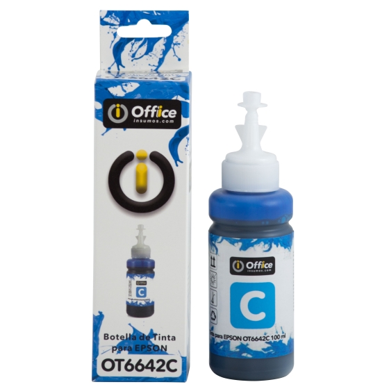 TINTA ALT P/EPSON 100CC EN CAJA B CYAN OT6642C CON APLICADOR OFFICEINSUMOS.COM - TINTA08895