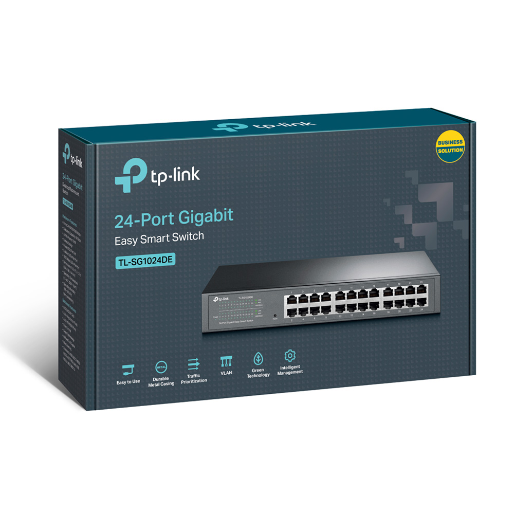 SWITCH 24 PORT (TL-SG1024DE) 10/100/1000 DESK/RACK - TP-LINK