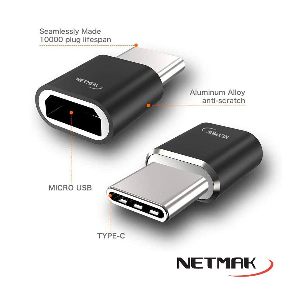 ADAPTADOR MH TIPO C A MICRO USB H NM-C103 
NETMAK