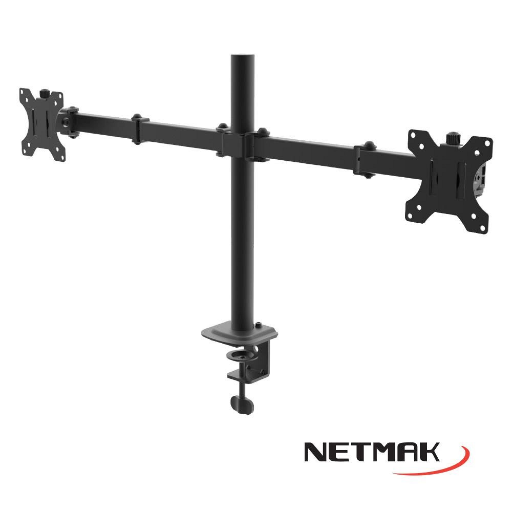 SOPORTE MONITOR/TV NM-ST18 DE 10 A 32 P/2 MONITORES DOBLE BRAZO ESCRITORIO NETMAK - SOPORTE09004