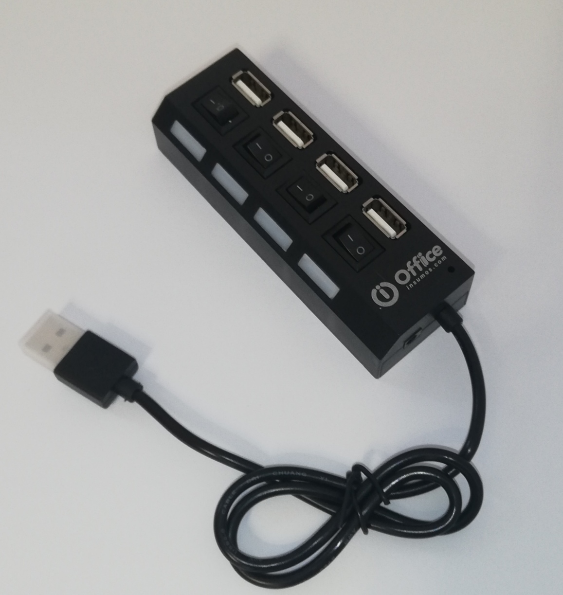 HUB ADAPTADOR USB 2.0 4 EN 1 OFF-ACC002 C/SWICH Y LEDOFFICE - HUB09017
