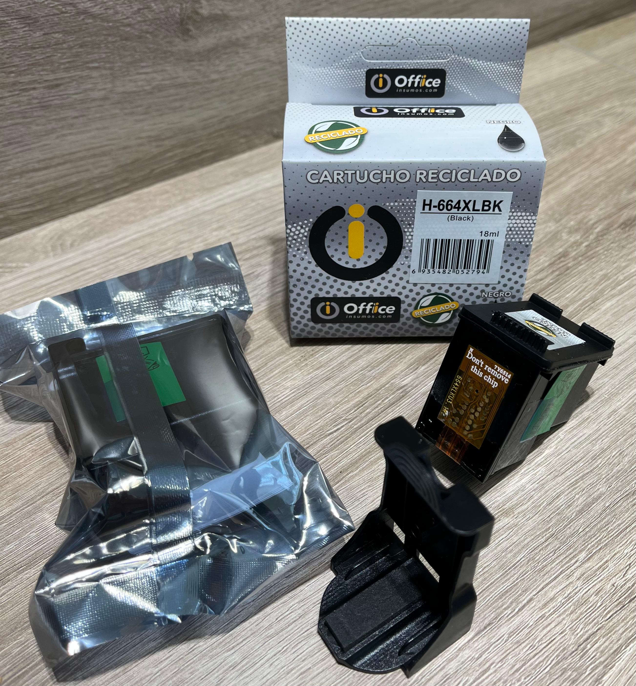 CART ALTER HP F6V29AL #664XL NEGRO OFF-CAR043 RECICLADO 18 ML PARA IMPRESORA HP DESKJET 1115 / 2675 / 2676 / 2677 / 2678 / 5075 / 5076 / 5085 / 5275 / 2135 / 3635 / 3835 / 4535 / 4675 / 4676 / 4678 / 3636 F6V30AL / 2675 TWN - 664B-R