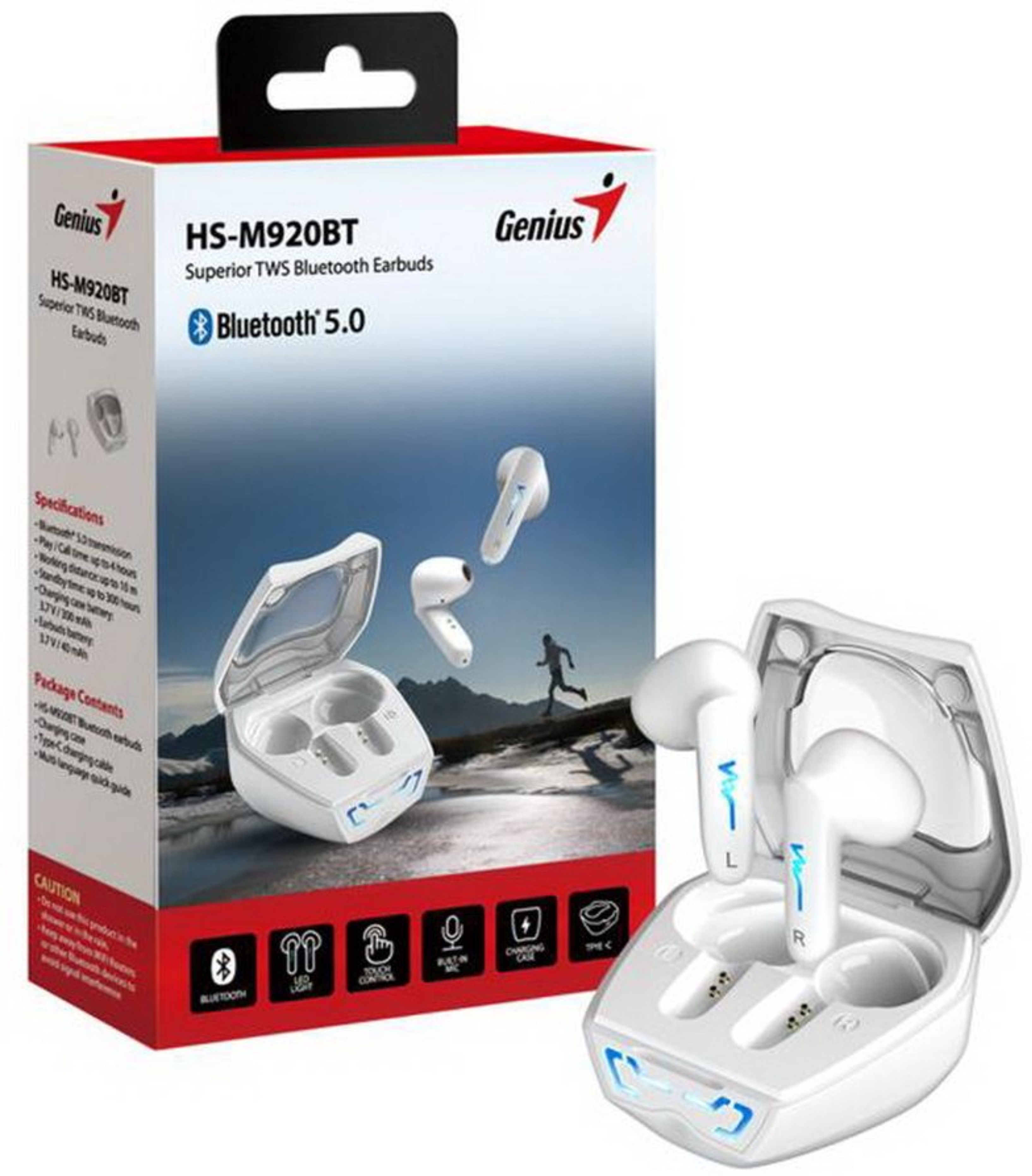 AURICULAR IN EAR BLUETOOTH GENIUS HS-M920BT BLANCO - AURICULAR09415
