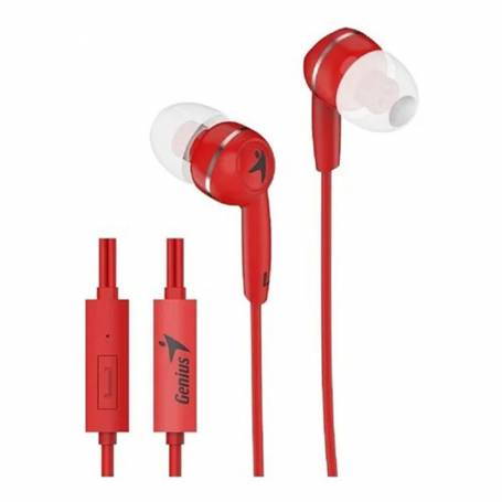 AURICULAR IN EAR PLUG 3.5 GENIUS HS-M320 ROJO C/VOLUMEN MANOS LIBRES GENIUS - AURICULAR09454
