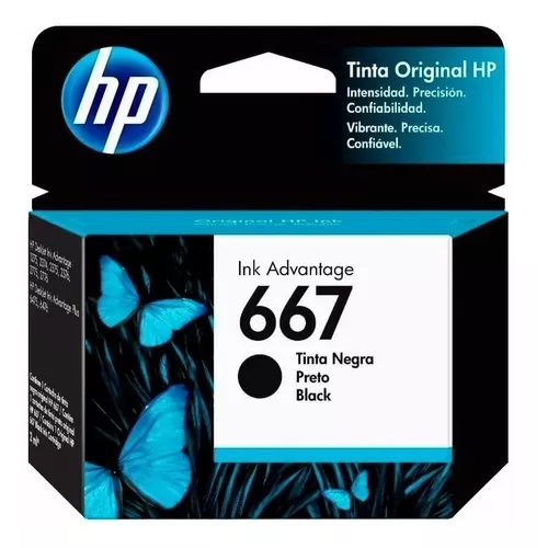 CART HP 3YM79AL (#667) NEG 2 ML ORIGINAL DESKJET 6000 6400 1200 2300 2700 4100 - 667B-O