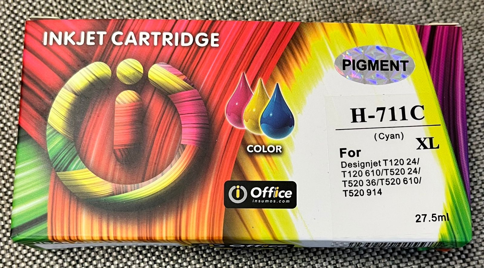 CART ALTER HP CZ130A (#711XL) CYAN 29ML OFFICE ALTERNATIVO - PARA IMPRESORAS HP DESIGNJET T100, T120, T125, T130, T520, T525, T530 - 711C-A