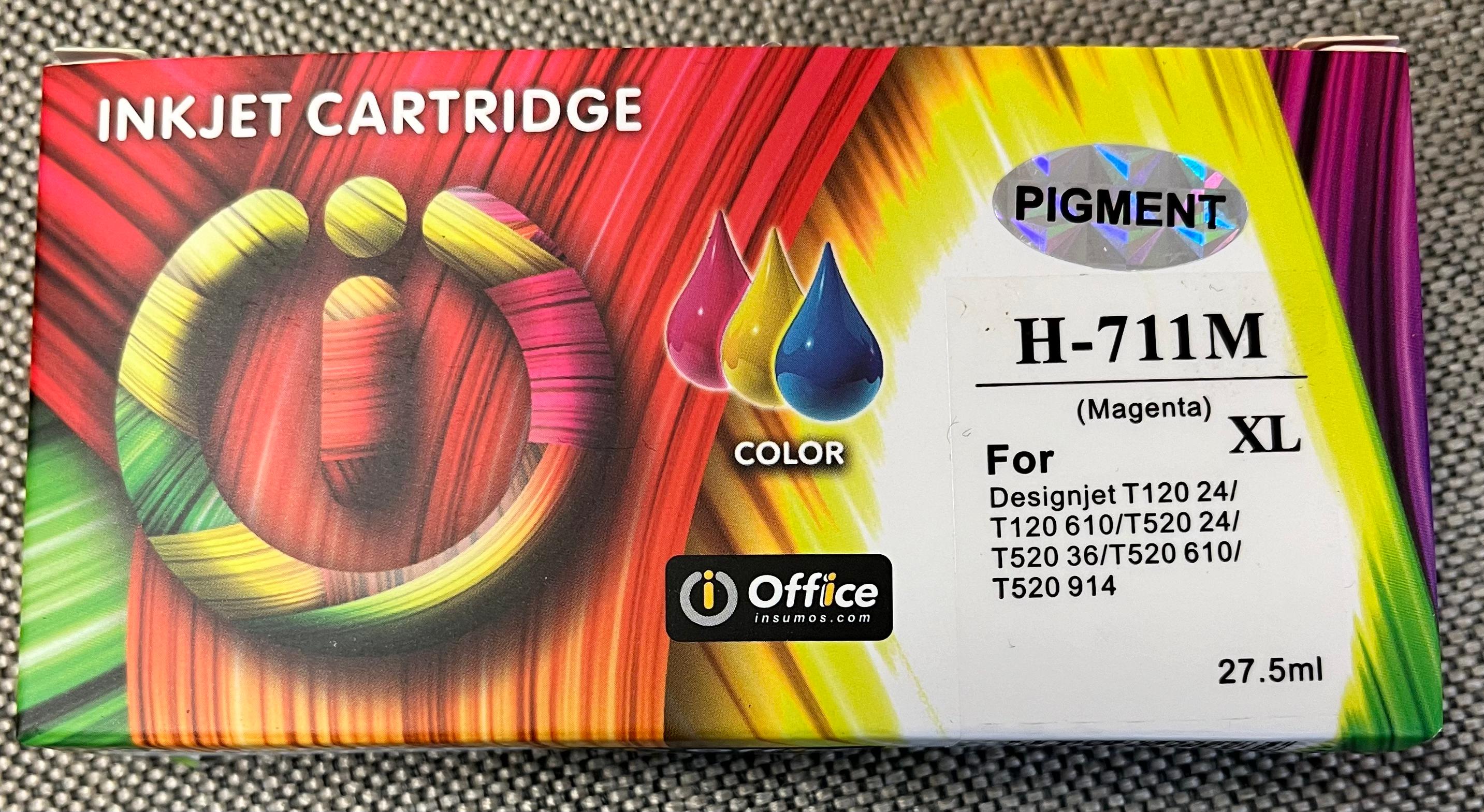 CART ALTER HP #711XL MAGENTA 29ML OFFICE CZ131A ALTERNATIVO - PARA IMPRESORAS HP DESIGNJET T100, T120, T125, T130, T520, T525, T530 - 711M-A