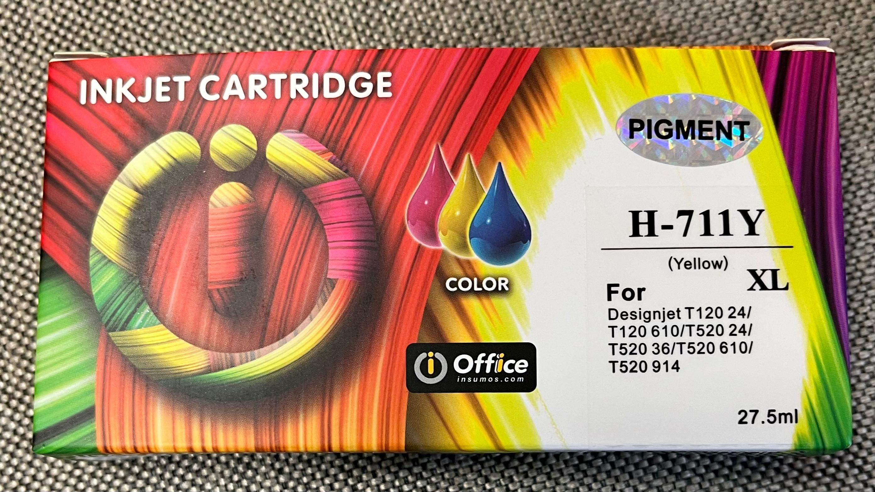 CART ALTER HP CZ131A (#711XL) AMARILLO 29ML OFFICE ALTERNATIVO - PARA IMPRESORAS HP DESIGNJET T100, T120, T125, T130, T520, T525, T530 - 711Y-A