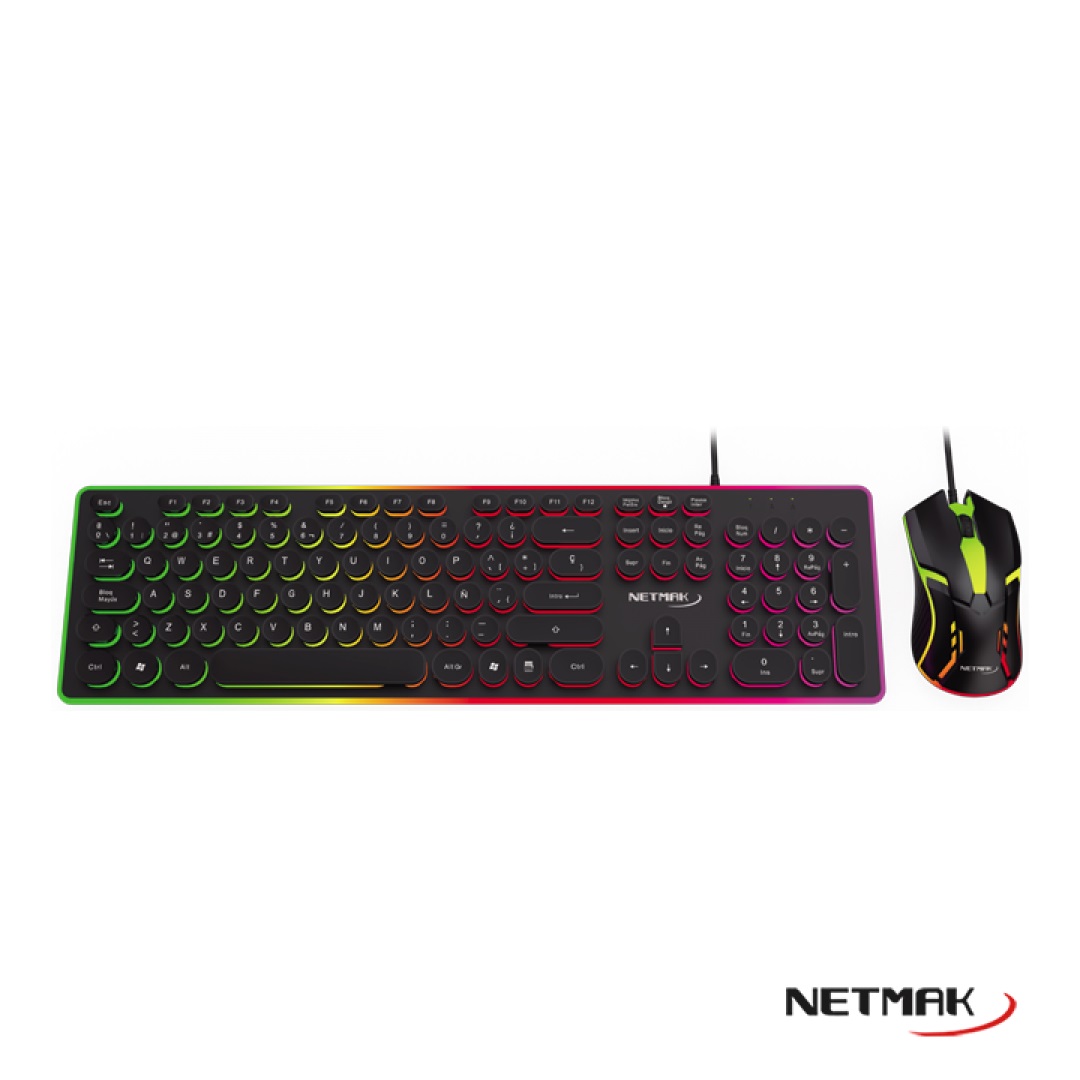 TECLADO + MOUSE GAMER RETROILUMINADO NM-VORTEX
NETMAK