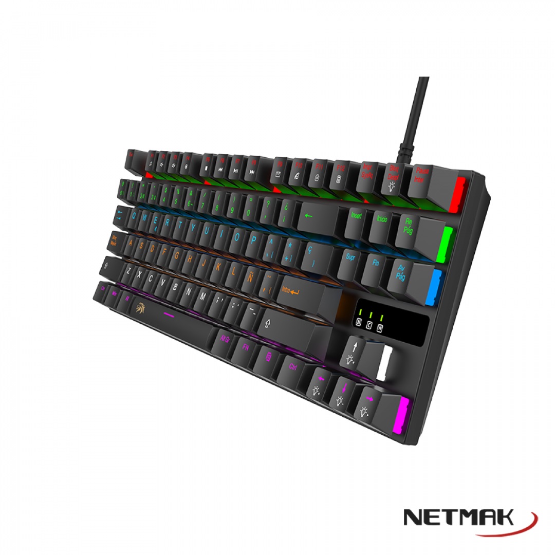 TECLADO MECANICO GAMER FORMATO 80% NM-SKILL NEGRO 
NETMAK