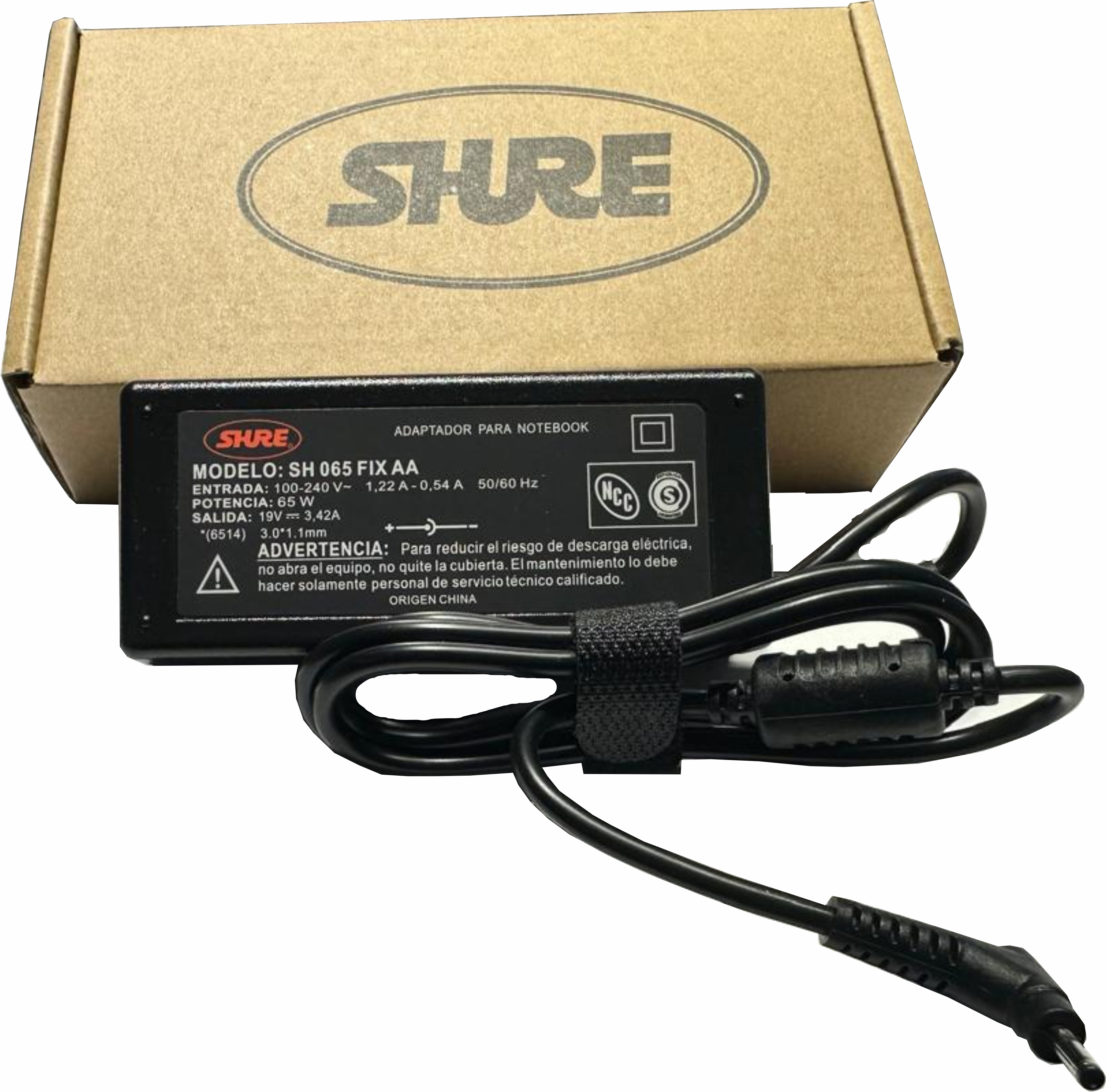 CARGADOR NOTEBOOK SH-CNF65W-14 ACER 19V/3,42A - 3.0 X 1.1 MM