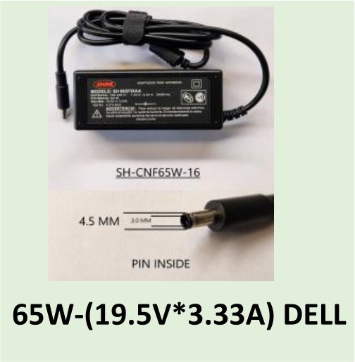 CARGADOR NOTEBOOK SH-CNF65W-16 DELL 19,5V/3,33A - 4.5 X 3.0 MM
