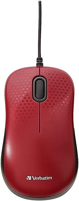MOUSE USB 70234 SILENT CORDED RED VERBATIM