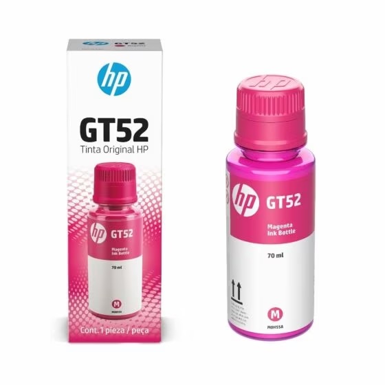 TINTA HP GT52 BOTELLA DE TINTA MAGENTA 70ML - 8000 PAG - M0H55AL -
HP DESKJET 5820 HP DESKJET GT DE LA SERIE 5800, HP INK TANK DE LAS SERIES 100, 300, 400, HP SMART TANK DE LAS SERIES 400, 500, 600, 700, 6000, 7000 - GT52MAG-O