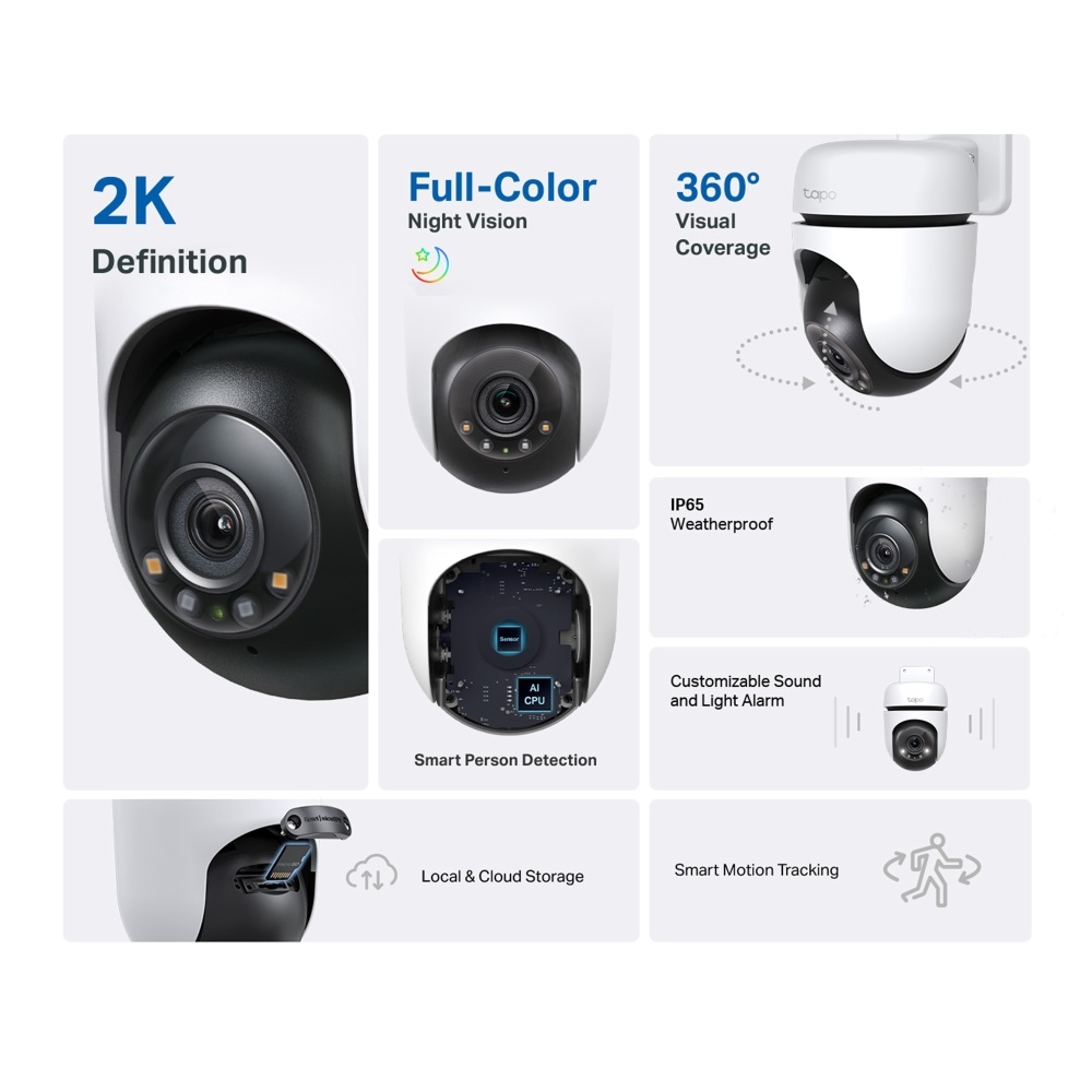 CAMARA IP EXTERIOR WIFI C/ROTACION TAPO C510W 2K MOVIMIENTO REMOTO DAY/NIGHT SD WIFI TP-LINK - CAMARA09675