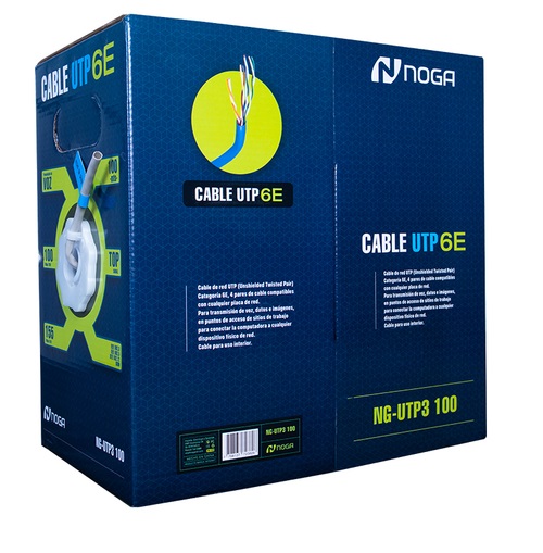 CABLE UTP ROLLO CAT6E INTERIOR 100MTS NG-UTP3 100 - INTER CATEGORIA 6  NOGA NET - CABLE09678