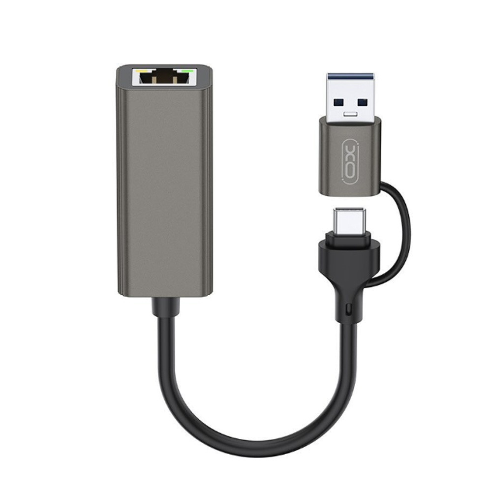 ADAPTADOR DE RED TIPO C+USB-A A RJ45 XO-HUB018 2 EN 1 RJ45 A ETHERNET XO - ADAPTADOR