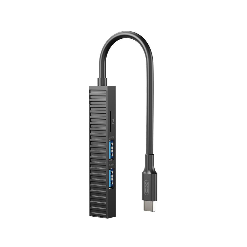 HUB ADAPTADOR TIPO C 4 EN 1 XO - HUB014B USB3.0 + USB2.0 X2 + TF - 09901