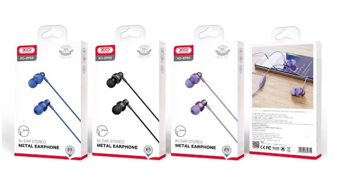 AURICULAR IN EAR PLUG 3.5  XO-EP55 METAL AZUL MANOS LIBRES