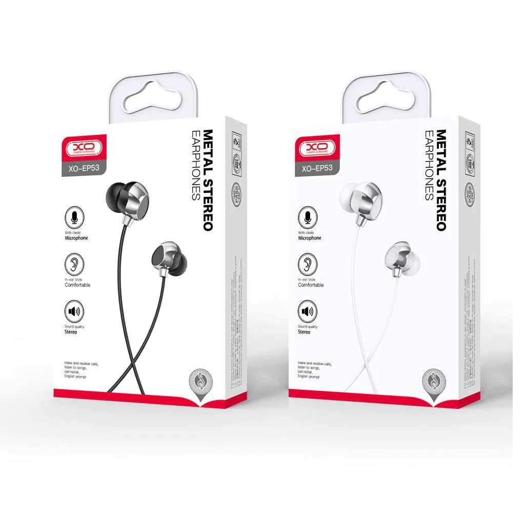 AURICULAR IN EAR PLUG 3.5  XO-EP53 METAL NEGRO MANOS LIBRES