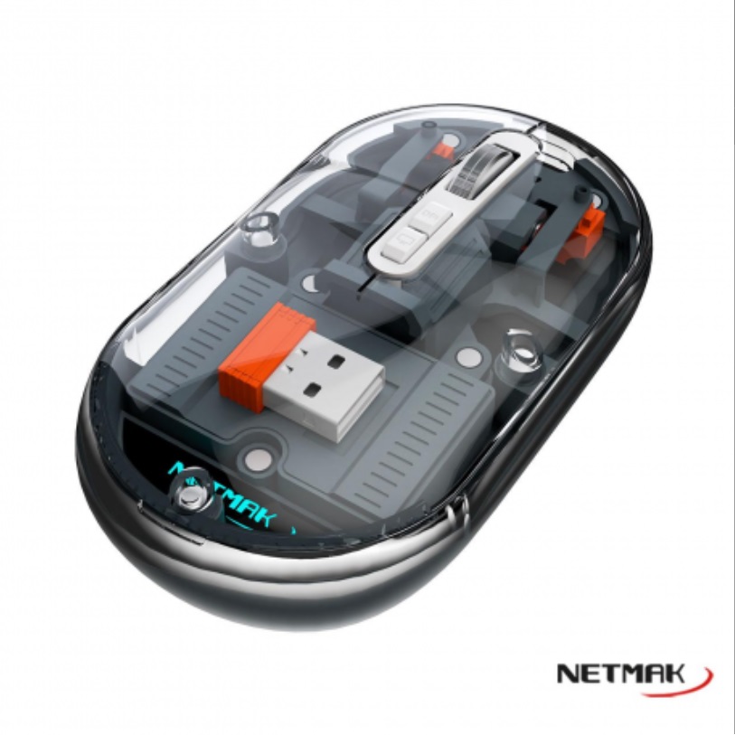MOUSE WIRELES BLUETOOTH RECARGABLE NM-M670-D TRANSPARENTE GRIS
NETMAK BLUETOOTH - MOUSE09945