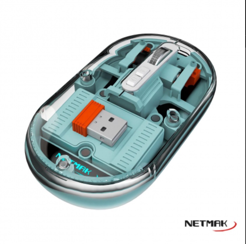 MOUSE WIRELES BLUETOOTH RECARGABLE NM-M670-G TRANSPARENTE VERDE
NETMAK BLUETOOTH - MOUSE09953