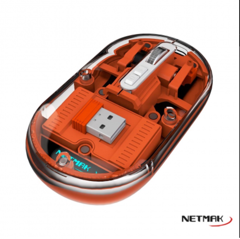 MOUSE WIRELES BLUETOOTH RECARGABLE NM-M670-O TRANSPARENTE NARANJA
NETMAK BLUETOOTH - MOUSE09954