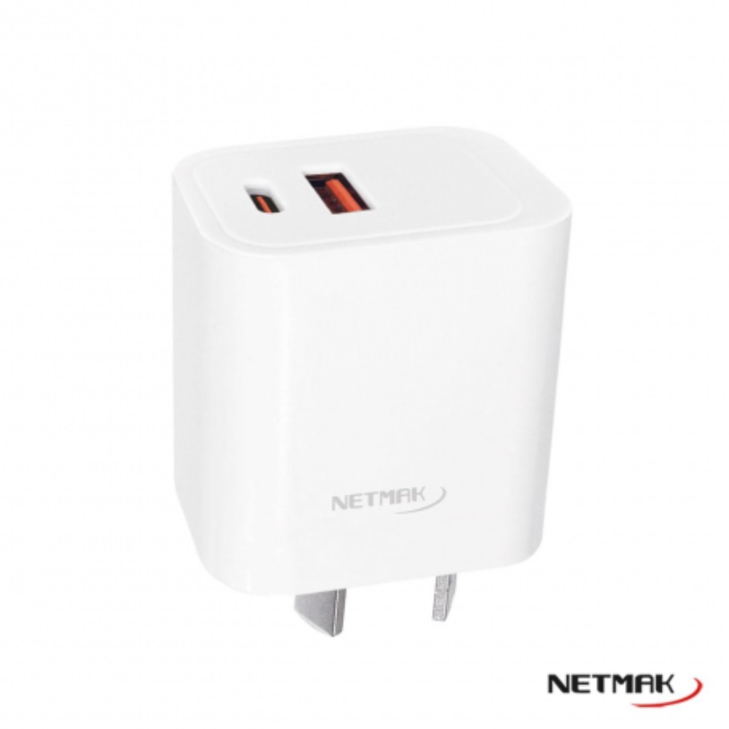 CARGADOR 220V A USB + USB TIPO C NM-CP7 5V 4.0 AMP 20W - 09996