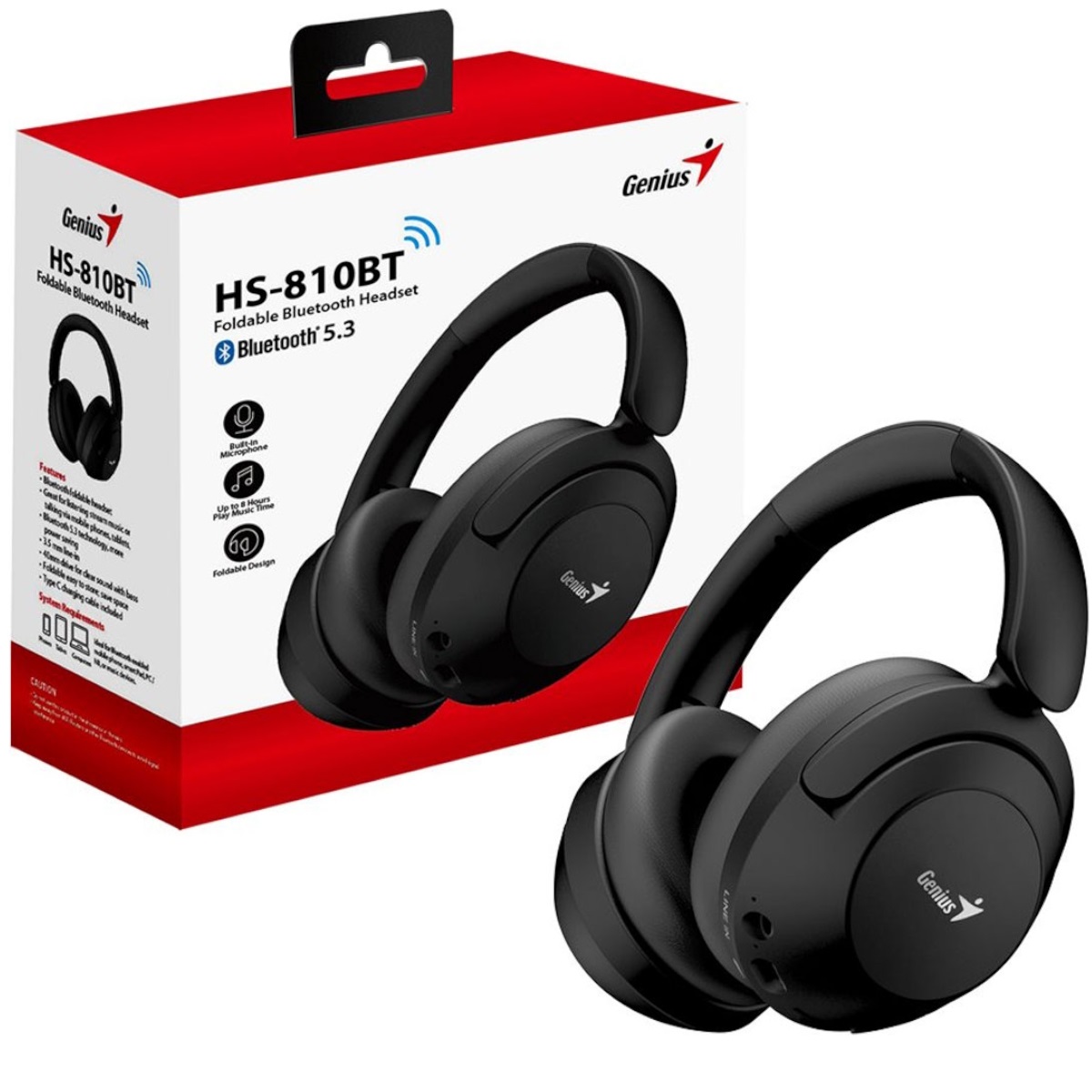 AURICULAR VINCHA BLUETOOTH GENIUS HS-810BT NEGRO
31710029400 - AURICULAR10030