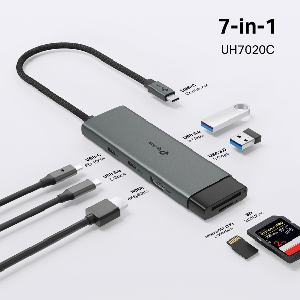 HUB ADAPTADOR USB UH7020C HUB USB-C 7 EN 1 HDMI/SD/USB/USB-C TP LINK - HUB10114