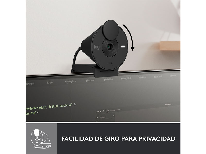 WEBCAM LOGITECH BRIO 300 GRAPHITE FULL HD 960-001413 - WEBCAM10229