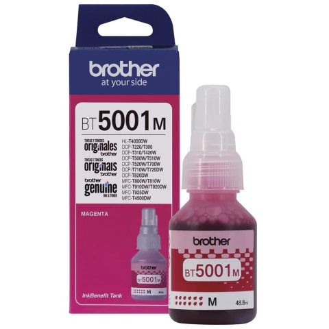TINTA BROTHER BT5001M MAGENTA 48.8ML  T4000DW /  DCP T220 T300 T310 T420W T500 T510W T520W T700W T710W 720DW T820DW  /  MFC T800W T810W T910DW T920DW 8925DW T4500DW