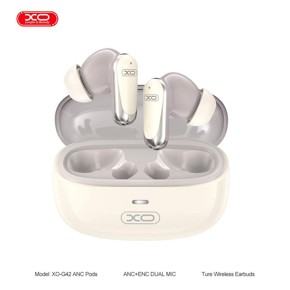 AURICULAR IN EAR BLUETOOTH XO-G42 BEIGE GOLDEN BUD EXQUISITE DUAL-MIC ANC+ENC TWS EARBUDS