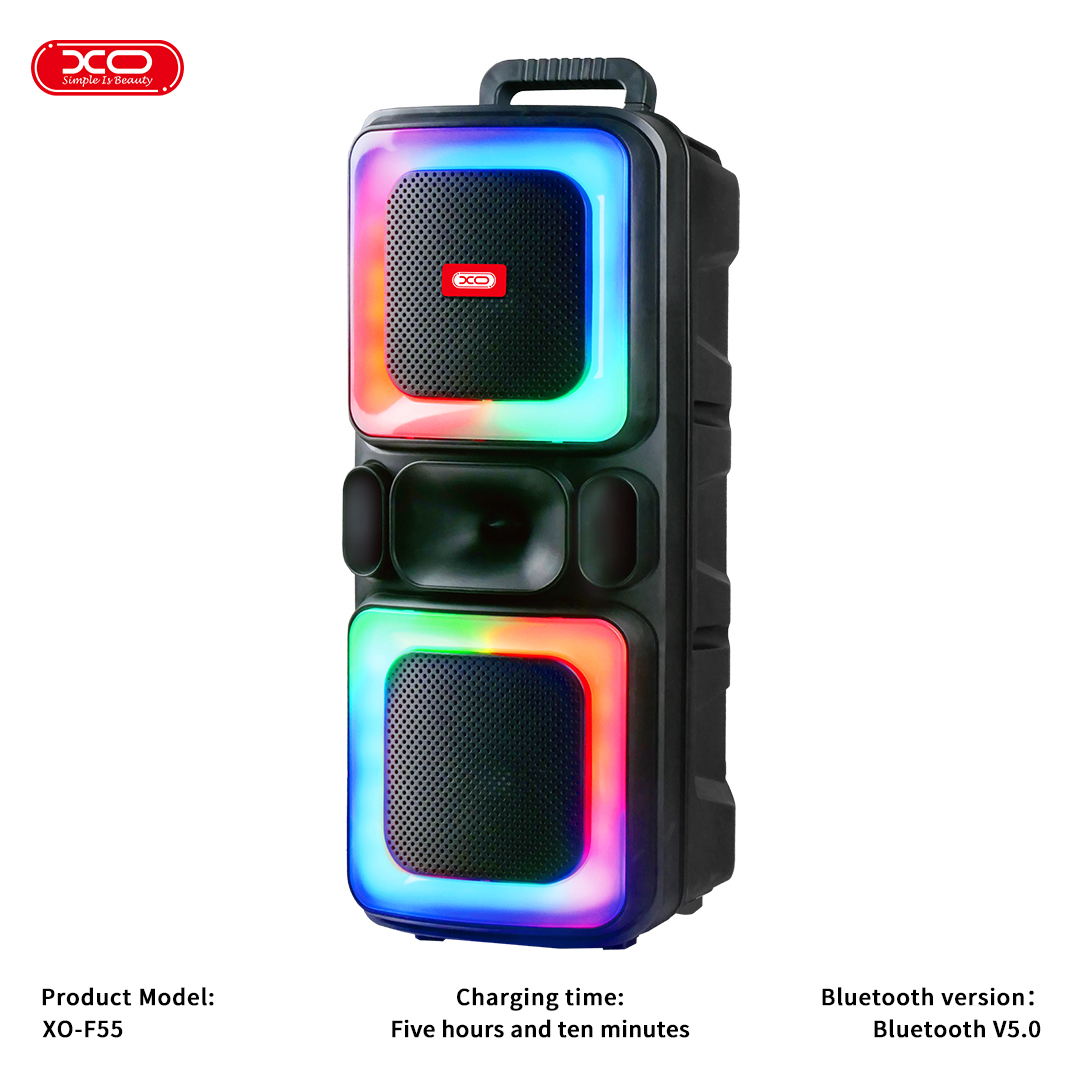 PARLANTE BLUETOOTH WOOFER DUAL XO-F55 8 PULGADAS RGB 20W