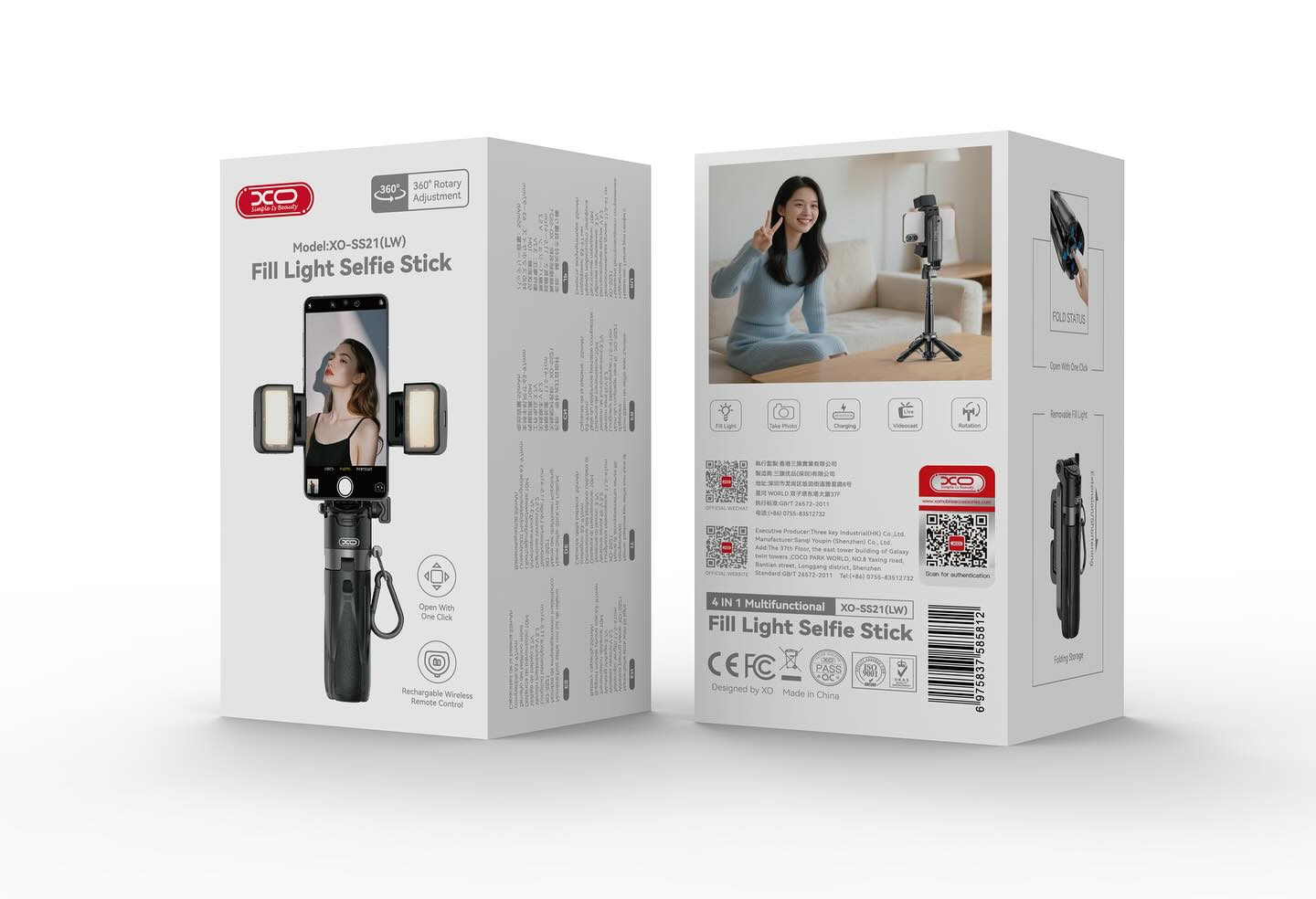 PALO SELFIE XO-SS21 CON LUZ MAGNETICO