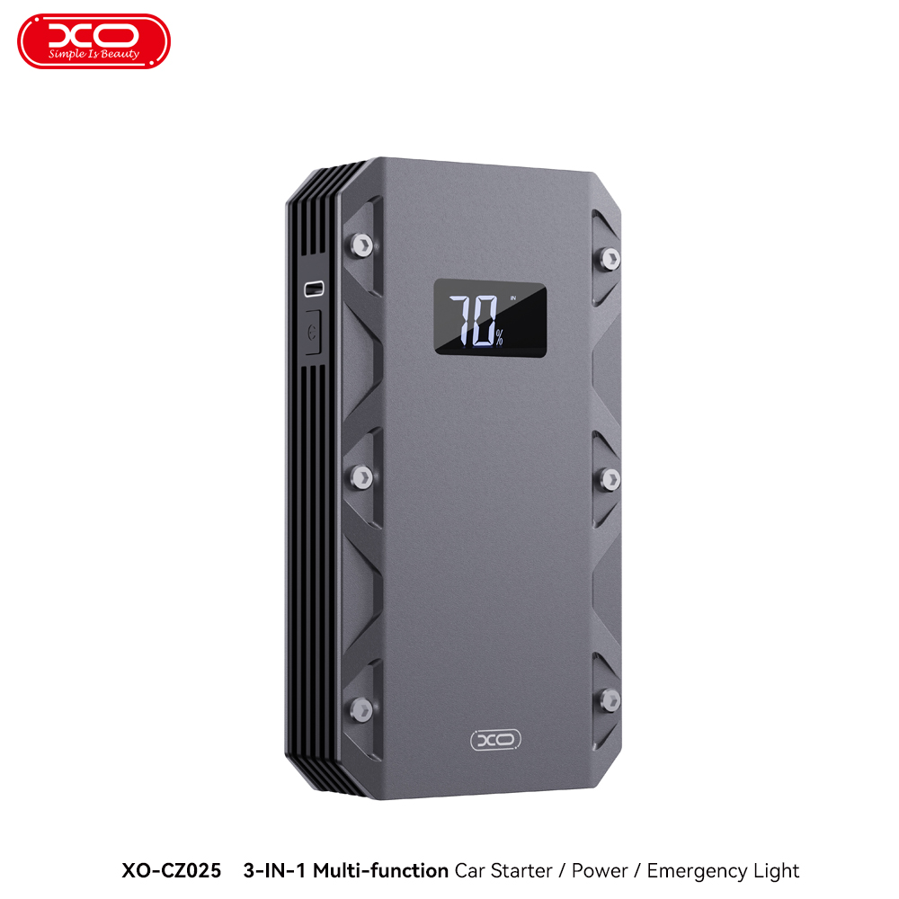 ARRANCADOR DE AUTO/MOTO/POWER BANK XO-CZ025 10.000 MAH /LUZ DE EMERGENCIA 3 EN 1 (CLIP NORMAL)