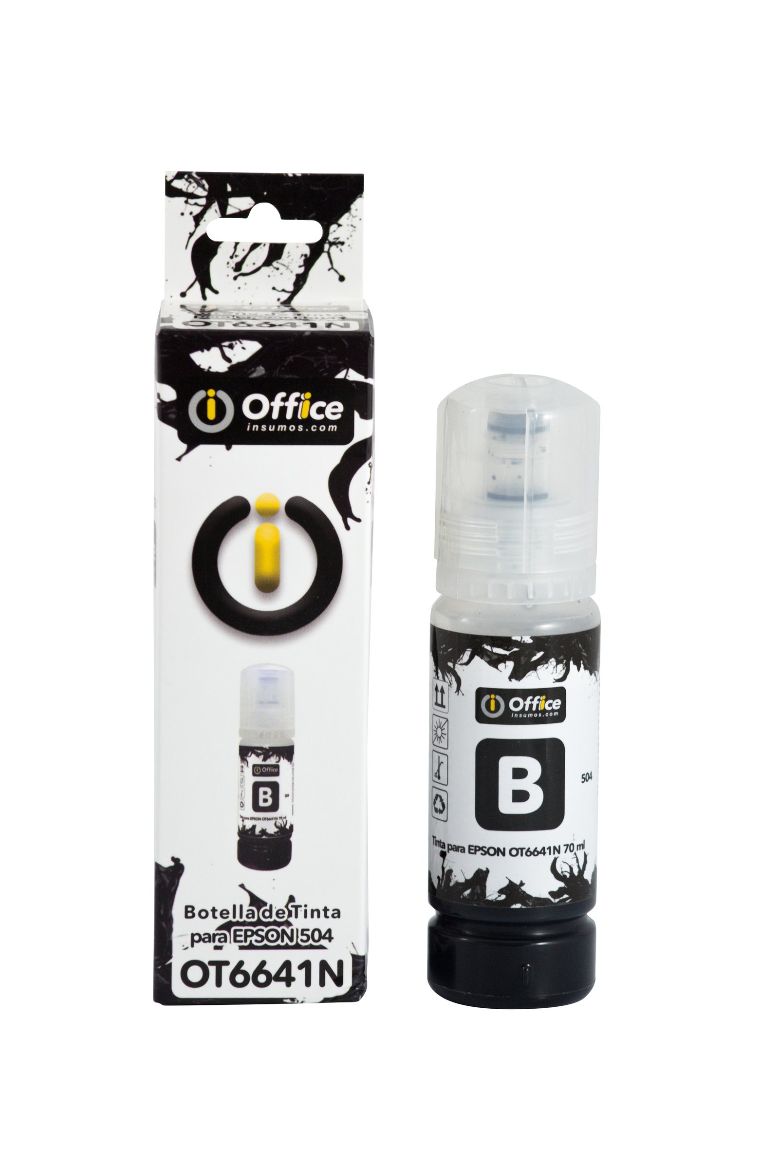 TINTA PARA EPSON 504/544 70ML A  NEGRO EN CAJA  OT504N
TINTA DYE NEGRO OFFICE DISEÑADA PARA SISTEMAS EPSON 504 Y 544 CON BOTELLA VALVULADA ANTIDERRAME.
RECARGA LIMPIA Y SEGURA, FLUJO CONTROLADO Y COMPATIBILIDAD CON CABEZALES EPSON INKJET EN MODELOS