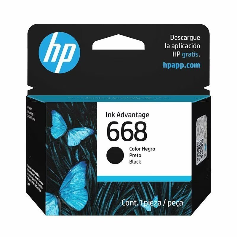 CART HP 7FP37VL (#668) NEG 3 ML 160 PAGINAS ORIGINAL DESKJET INK ADVANTAGE 2700 (2775, 2776) 2800 (2875) 2900 (2975)  4100 (4175) 4200 (4275) 4300 (4300, 4375) 6400 (6475, 6476)