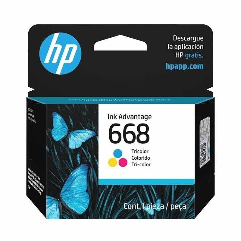 CART HP 7FP36VL (#668) COL 3 ML 120 PAGINAS ORIGINAL DESKJET INK ADVANTAGE 2700 (2775, 2776) 2800 (2875) 2900 (2975)  4100 (4175) 4200 (4275) 4300 (4300, 4375) 6400 (6475, 6476)