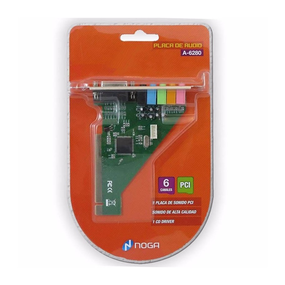 PLACA DE SONIDO PCI DE 6 CANALES NOGA NET (A-6280) - PLACA02594