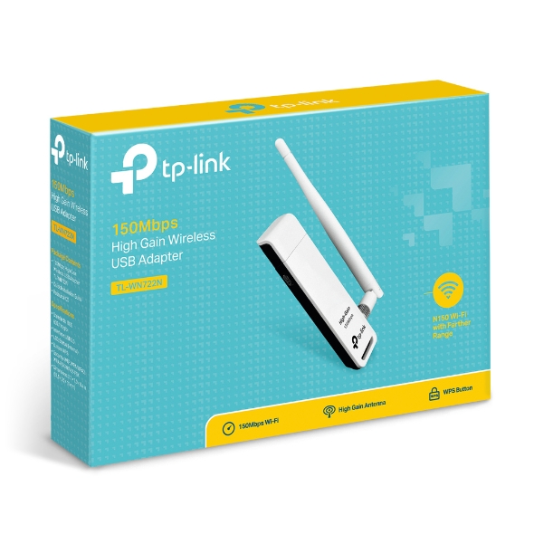 PLACA DE RED USB WIFI (TL-WN722N) 150MBPS ANTENA DESMONTABLE WIRELESS - TP-LINK - PLACAWN722N