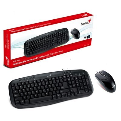 TECLADO + MOUSE USB KM-200 SMART NEGRO GENIUS 31330003401