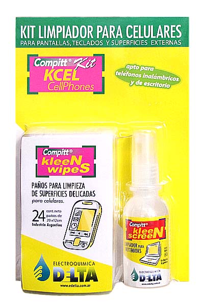 LIMPIADOR COMPITT KCEL (610988) KIT DE LIMPIEZA P/ CELULARES Y TELÉFONOS DELTA - LIMPIA04734