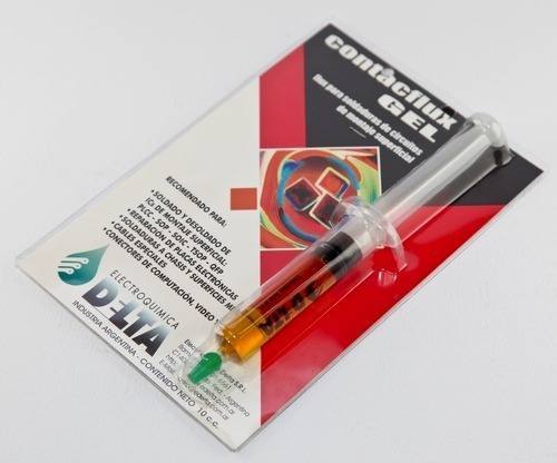 CONTACFLUX FLUX GEL JERINGA 10CC 610476 9231 (8928/9135) PROTECTOR P/ SOLDADURAS DE CIRCUITOS IMPRESOS - GEL - LIMPIA04746