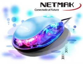 MOUSE USB LUMINOSO NM-M01B AZUL 
NETMAK