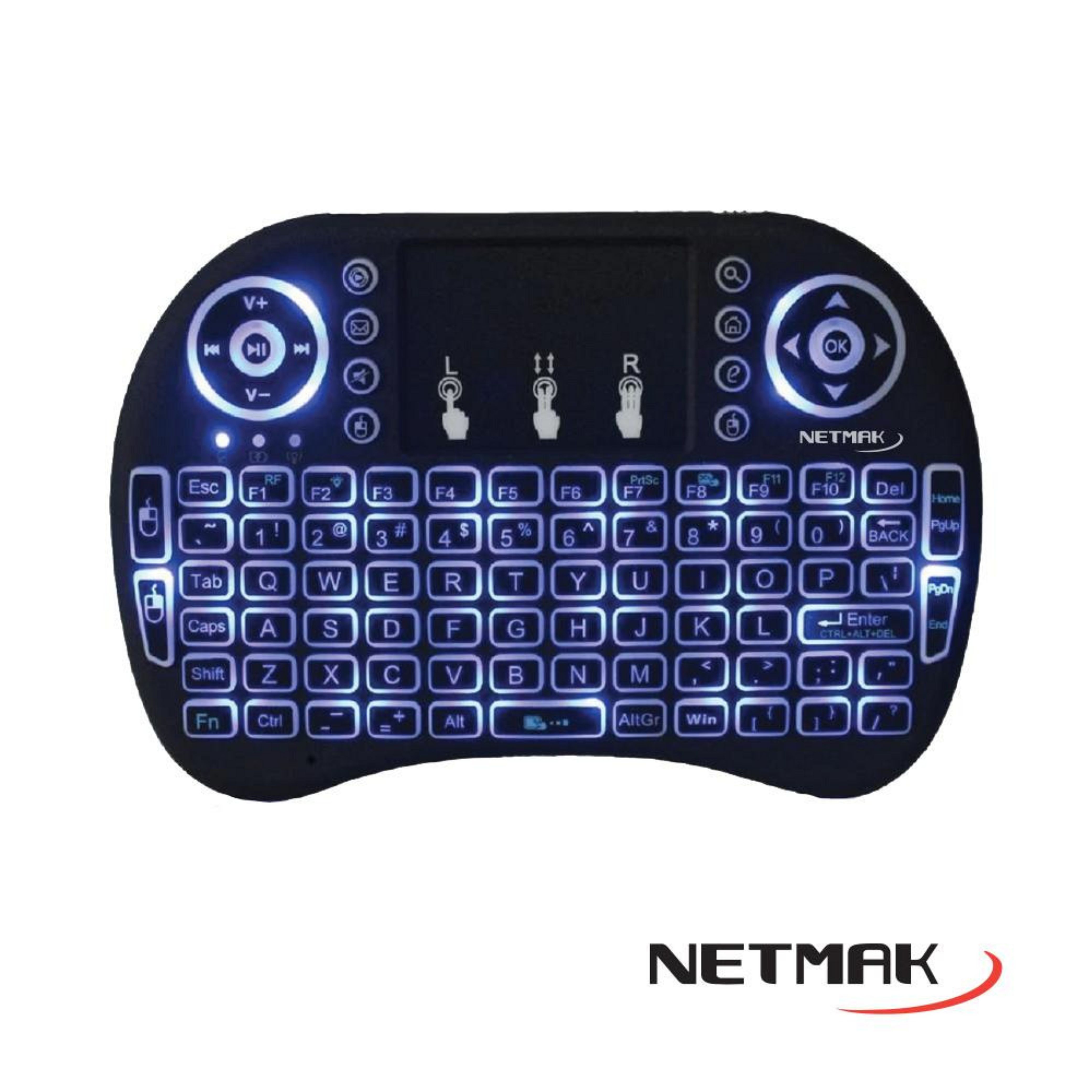 TECLADO USB P/SMART TV INALAMBRICO NM-KB980 RETROILUMINADO 
NETMAK - TECLADO0546